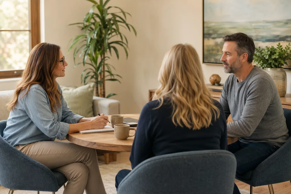 Compassionate intervention conversation between a coach and family