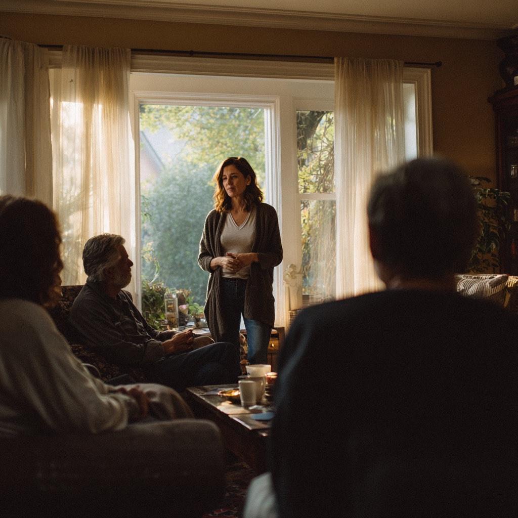 Interventionist facilitating a family intervention